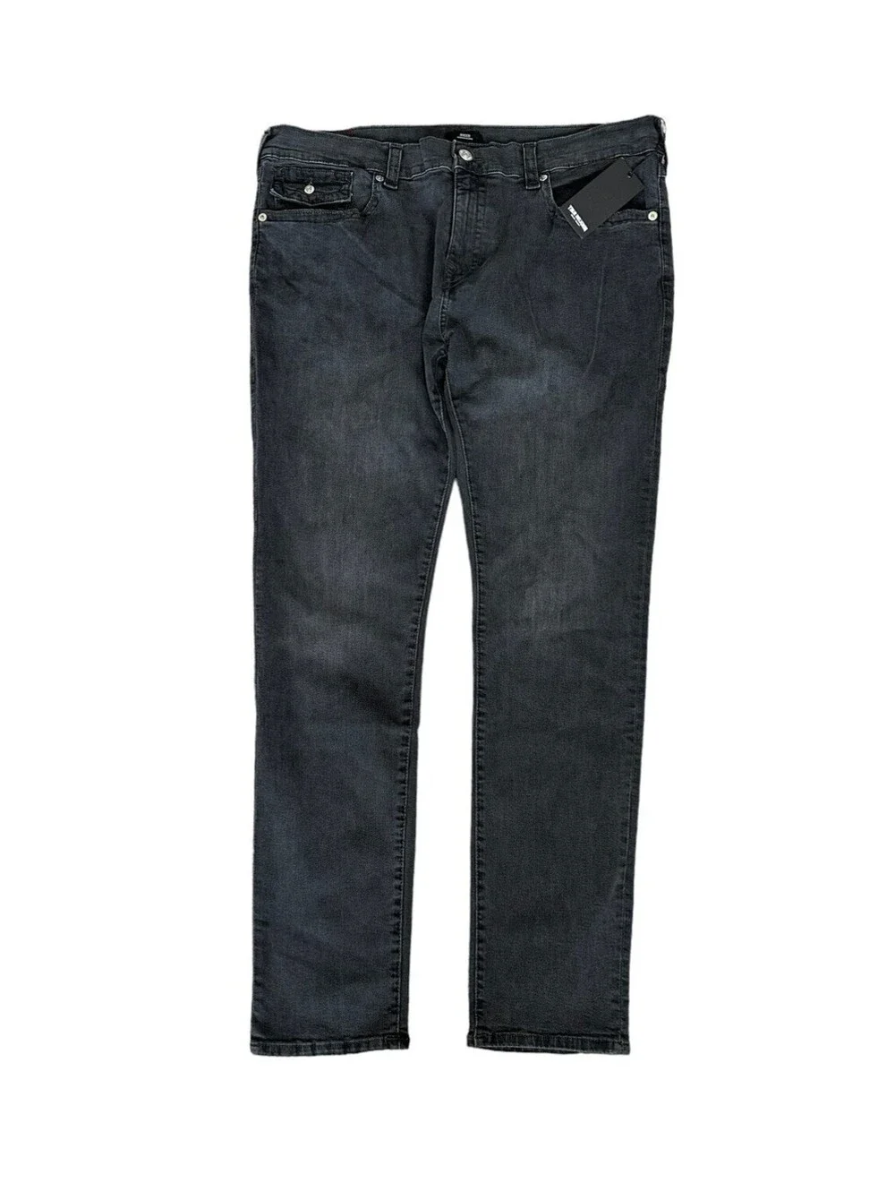 True Religion Rocco Flap SN Relaxed Skinny Jeans Washed Black Men’s Size 42 New